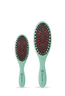 Boar Bristle w/Nylon Pins-LARGE-Oval-Sea Glass