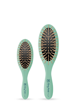Wood Pin Brush-SMALL-Oval-Sea Glass